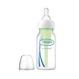 Dr. Brown's Natural Flow Options+ Biberón Anticólico de Cristal Boca Ancha Silicona 270ml 1ud
