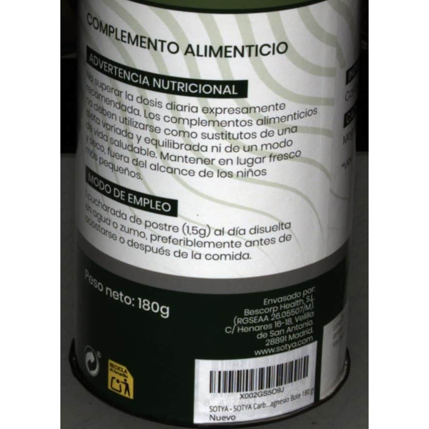 Sotya carbonato de magnesio bote 180g
