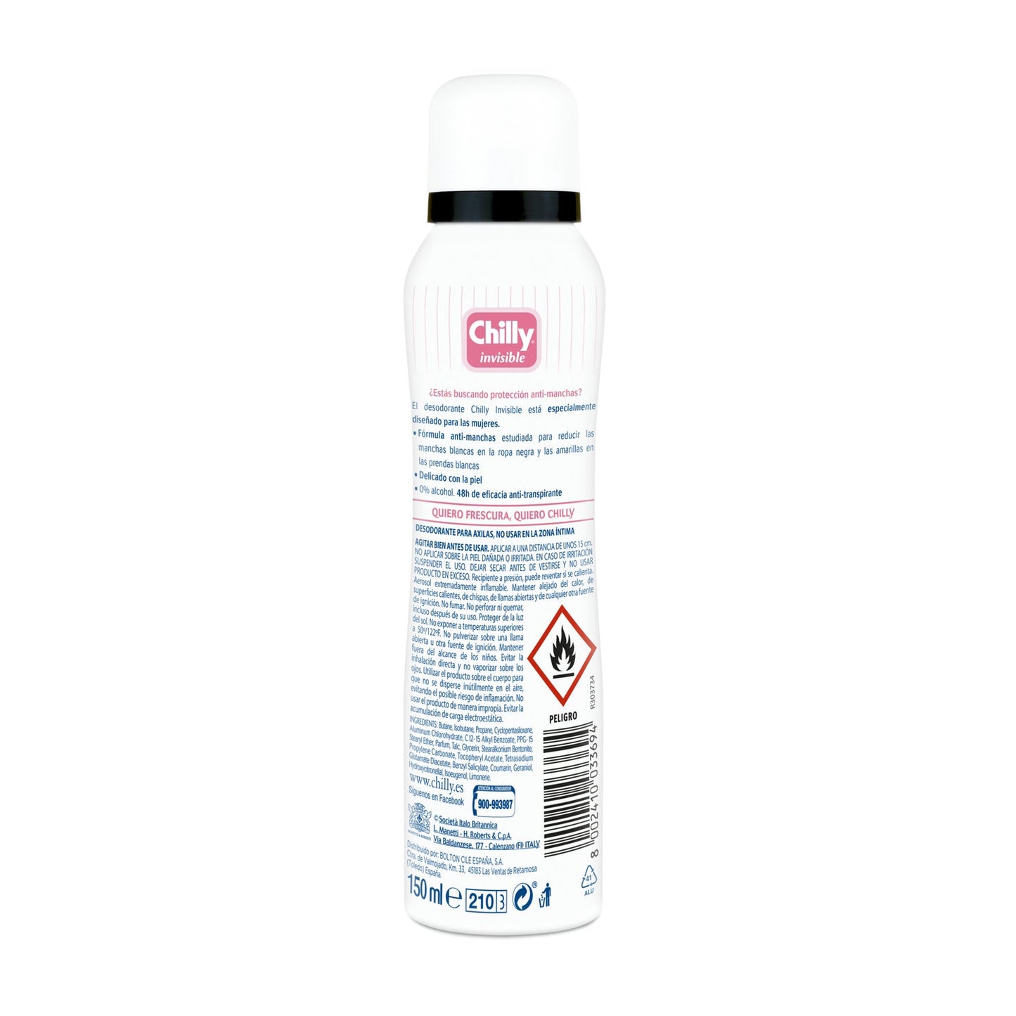 Chilly Desodorante Spray Invisible 150ml