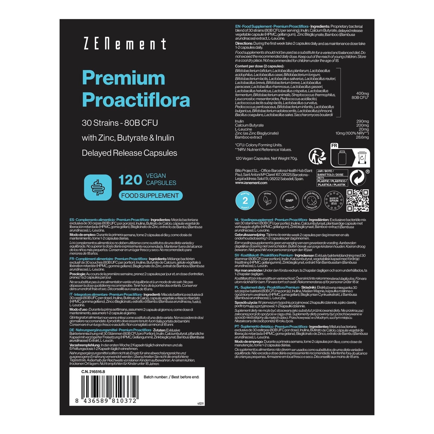 Zenement Premium Proactiflora 120 vcaps