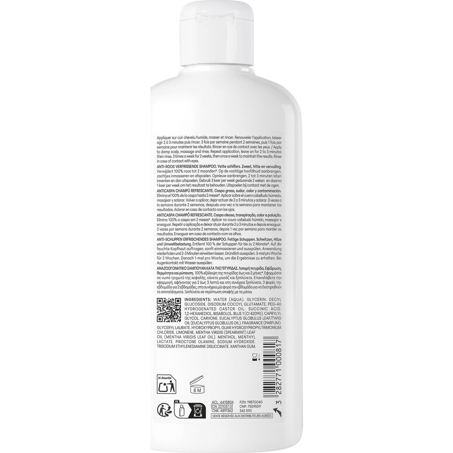 Ducray Kelual Squanorm Champú Refrescante Anticaspa 400 ml
