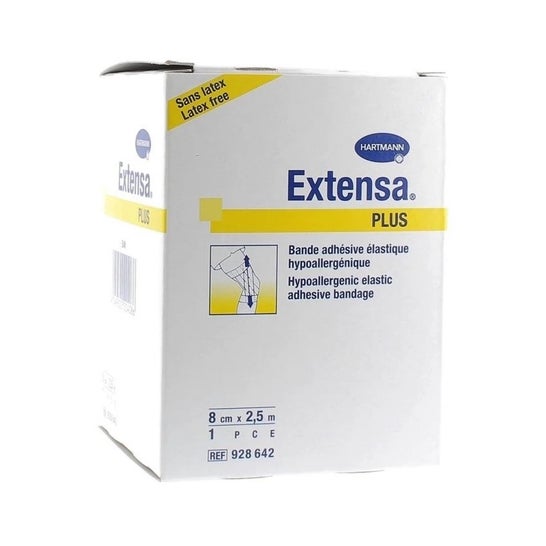 Cinta Adhesiva Elástica Extensa Plus Blanca 2,5 Mx8 cm