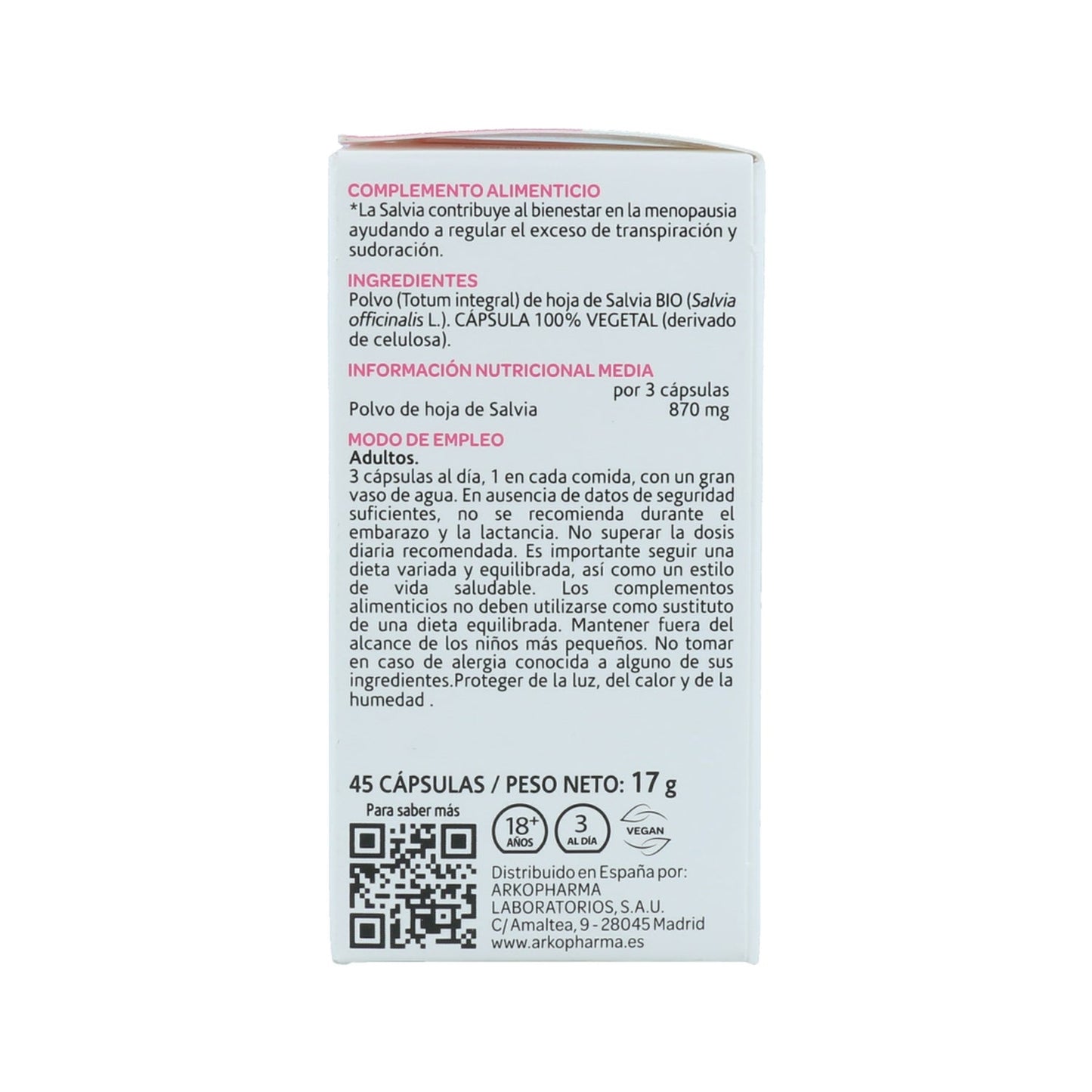 Arkopharma Arkocápsulas Salvia BIO 45caps