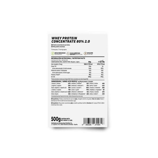 HSN Whey Protein Concentrate 80% 2.0 Sin Sabor 500g