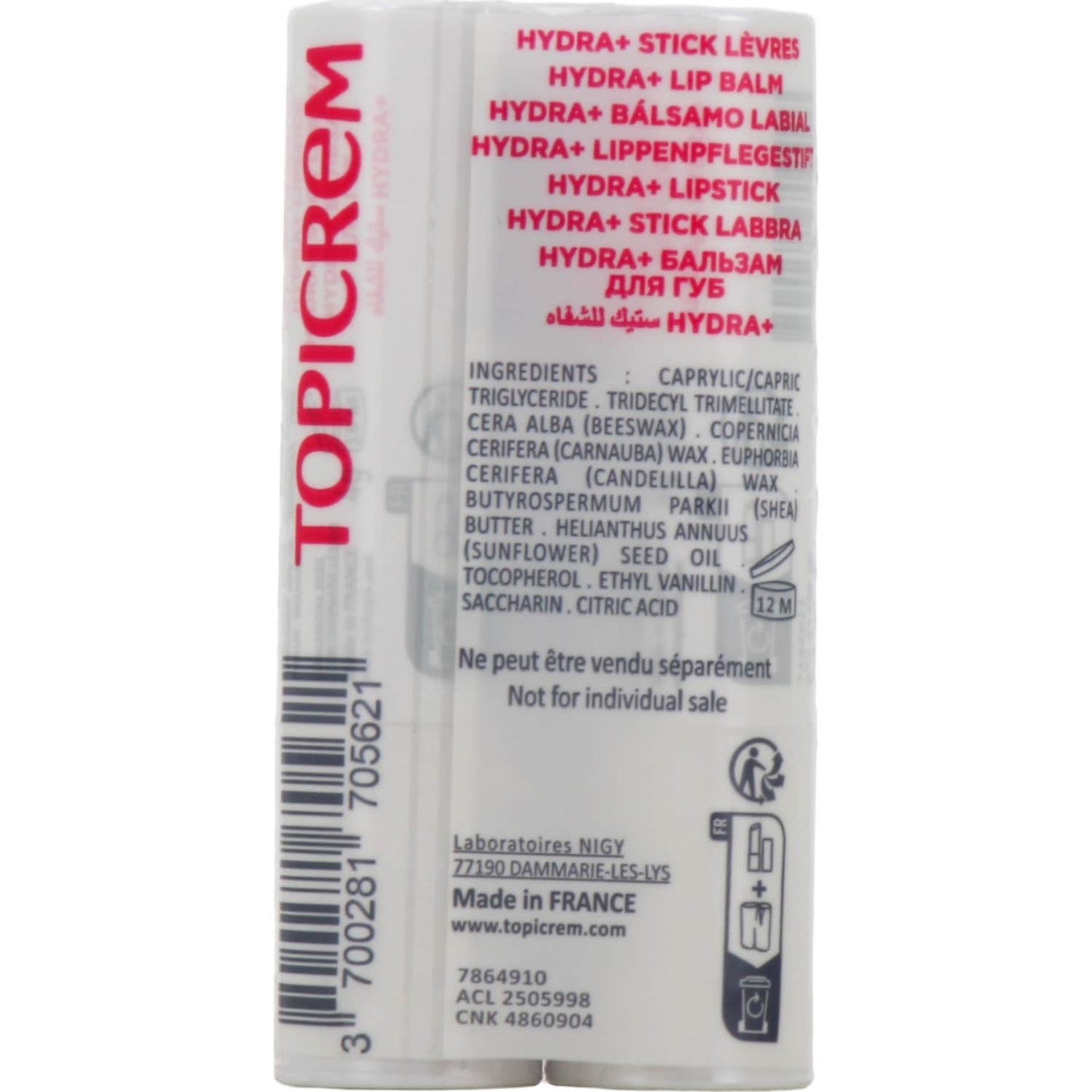 Topicrem Pack Dúo Hydra+ Bálsamo Labial 2x4g