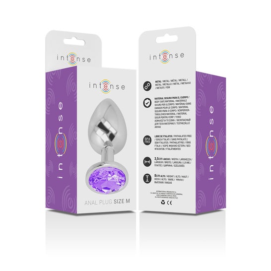 Intense Plug Anal Metal con Cristal Violeta Talla M 1ud