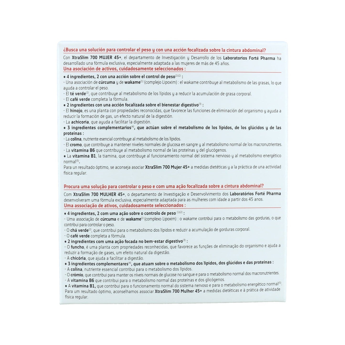 Forté Pharma XtraSlim 700 Mujer 45+ 120caps