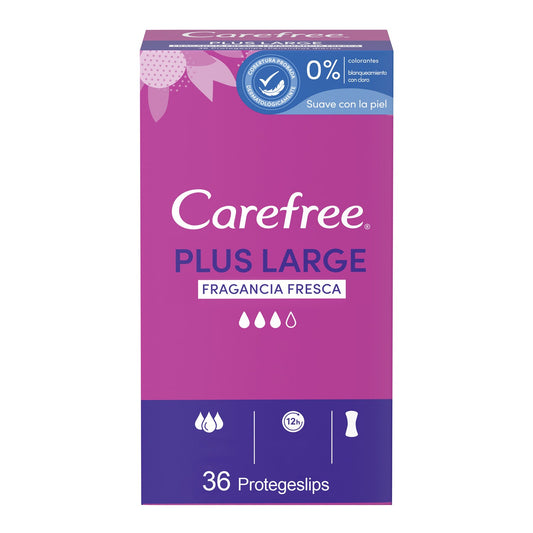 Carefree Plus Large Fragancia Fresca 36uds