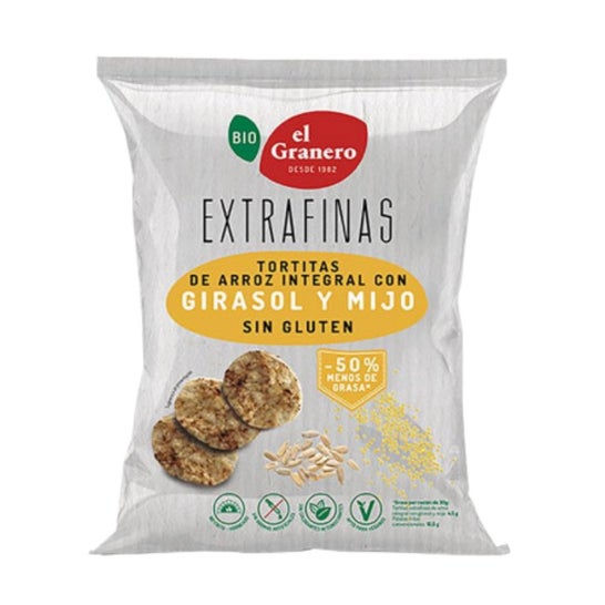 El Granero Tortitas Arroz Integral Girasol y Mijo Bio 60g