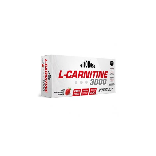 Vitobest L-Carnitine 3000 Fresa Ácida 10 ml x 20 Viales