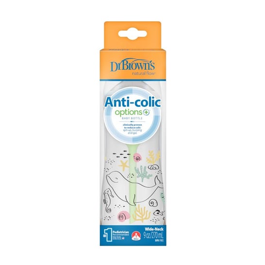 Dr Brown's Biberón Anticólico Boca Ancha Ocean 270ml