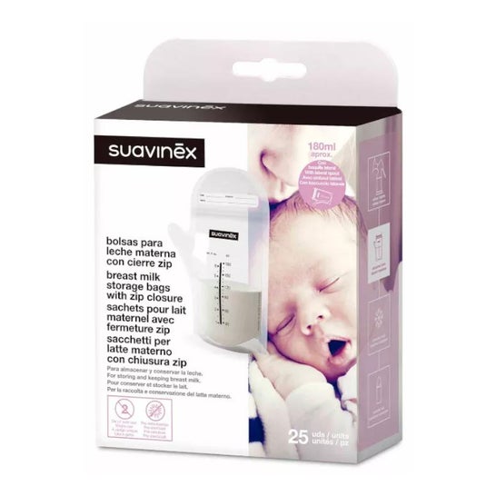 Suavinex Bolsas para Leche Materna Cierre Zip 25uds