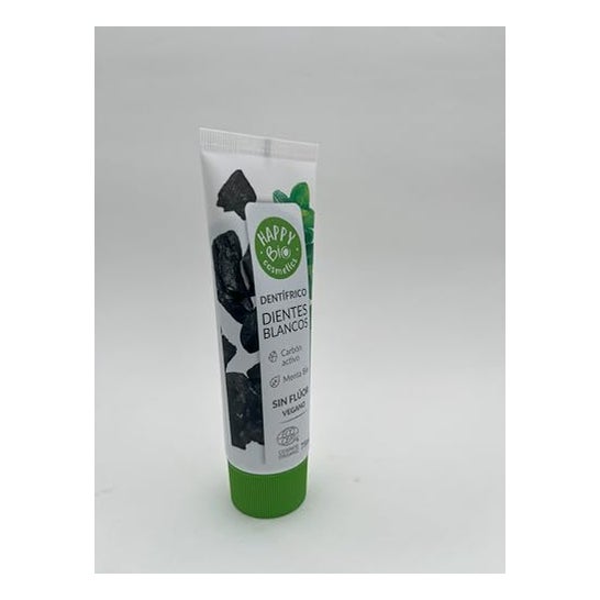 Happy Bio Cosmetics Dentífrico Dientes Blancos Carbón Activo-Menta 75ml