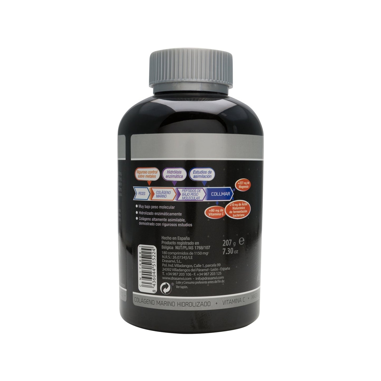 Drasanvi Collmar® Colágeno Marino + Magnesio Sabor Vainilla 180 comp