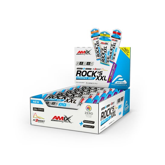 Amix Performance Rock'S gel Xxl Sin Cafeína Frutas Del Bosque 24 X65 g