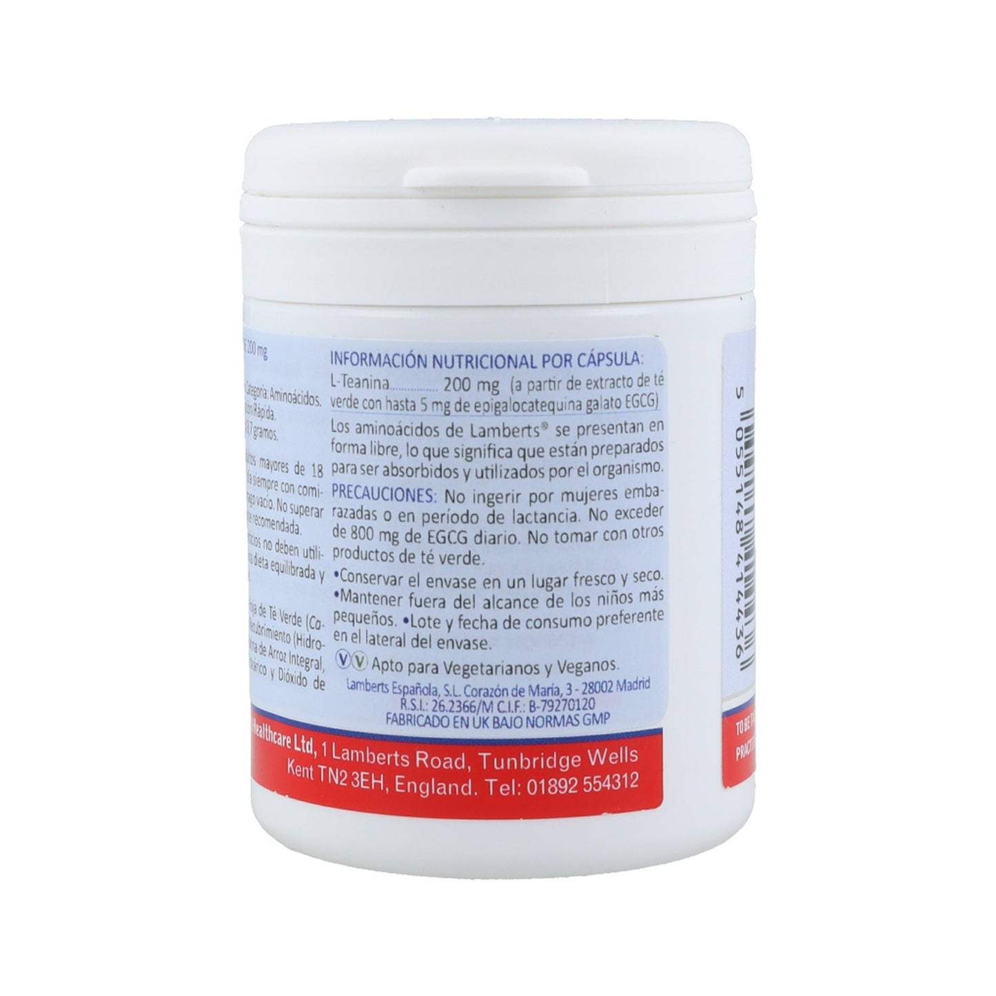 Lamberts L-teanina 200mg Rápida Liberación 60comp