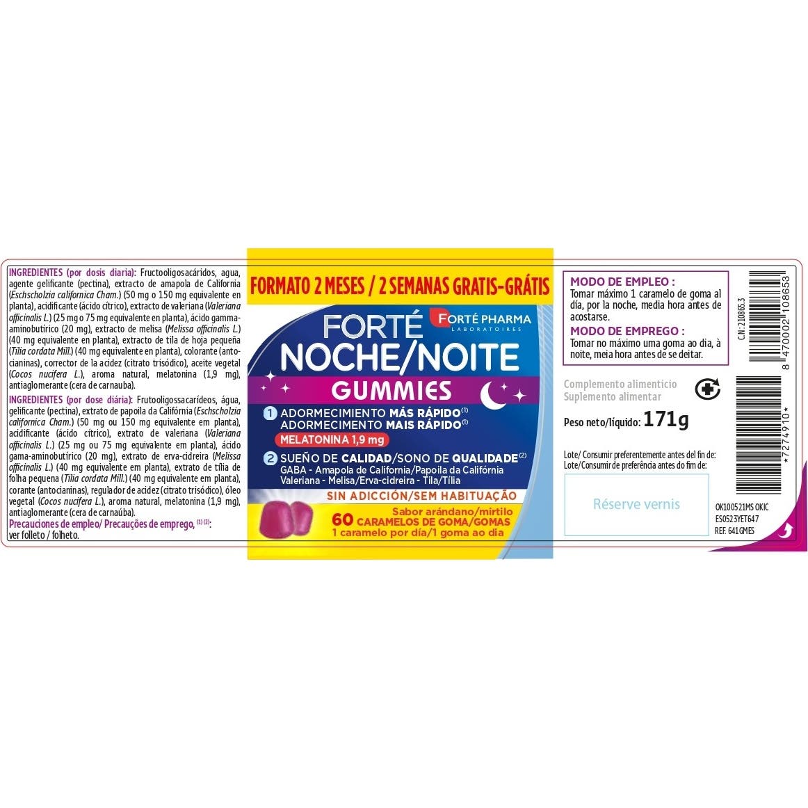 Forté Pharma Forté Noche Gummies 60uds