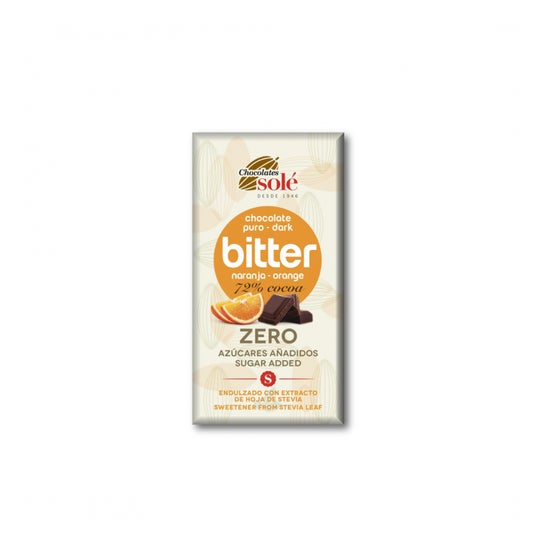 Chocolates Sole Chocolate Negro 72% Naranja Y Stevia Bio 100g
