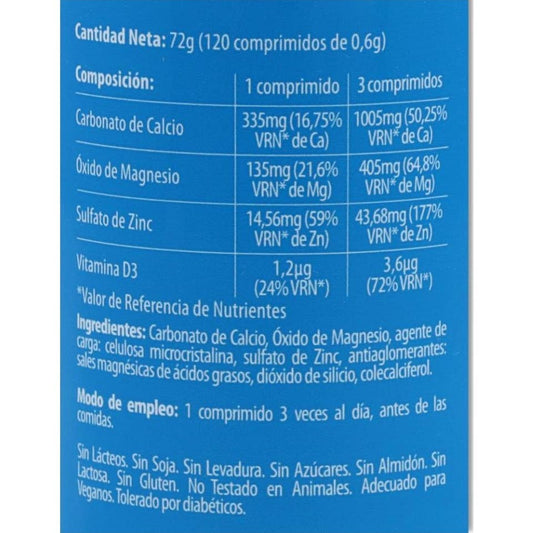 Naturmil Calcio + Magnesio + Zinc + Vitamina D 90 Comprimidos