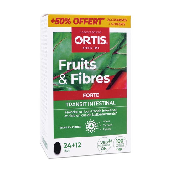 Ortis Frutas & Fibras Forte Tránsito Intestinal 24+12comp