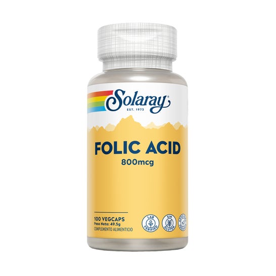 Solaray ácido fólico 800mcg 100cáps