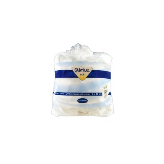 Hartmann Sterilux Care 200 rectángulos de algodón 8x10 cm