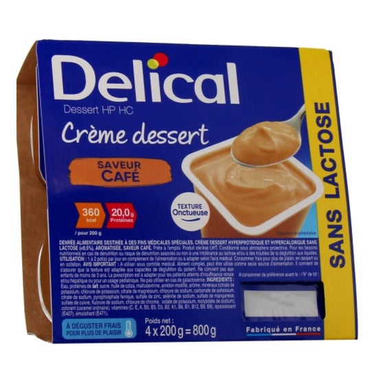 Delical Crema Dessert Cafe Sin Lactosa 4 X200 g