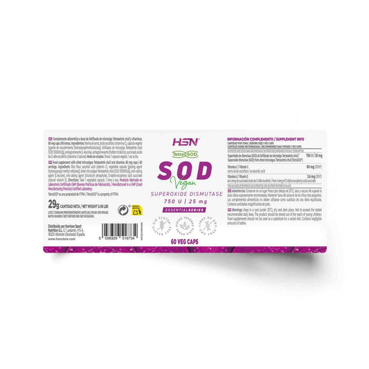 HSN SOD Superóxido Dismutasa Tetrasod® 25mg 60vcaps