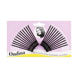 Ondina Clip Acero Extra Acanalado Bolita Negro 50mm Pack 24uds