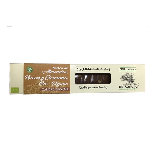 DeliCatalia Turrón Almendras Nueces Cúrcuma Bio 165g