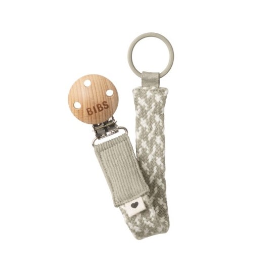 Bibs Paci Braid Dummy Clip Sand Ivory 1 ud