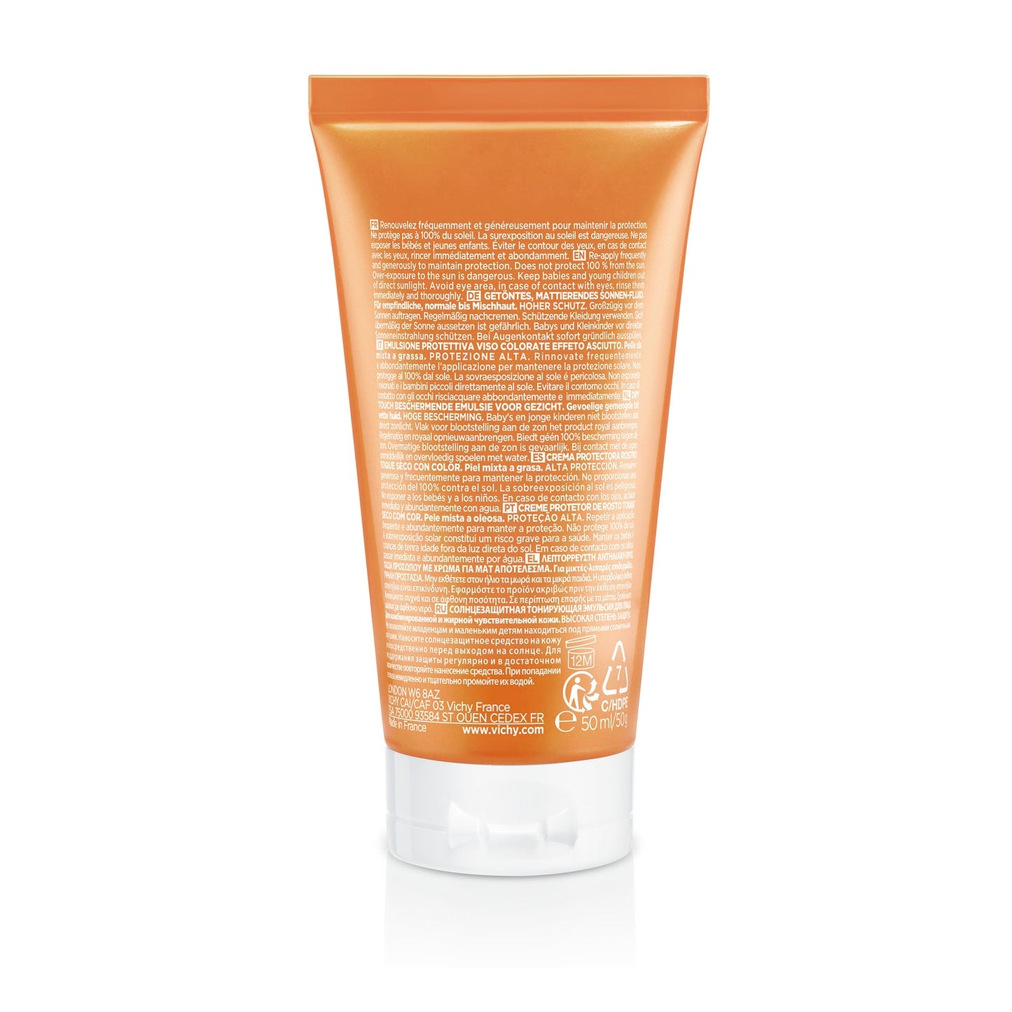 Vichy Capital Soleil Emulsión Facial Tacto Seco con Color SPF50+ 50ml