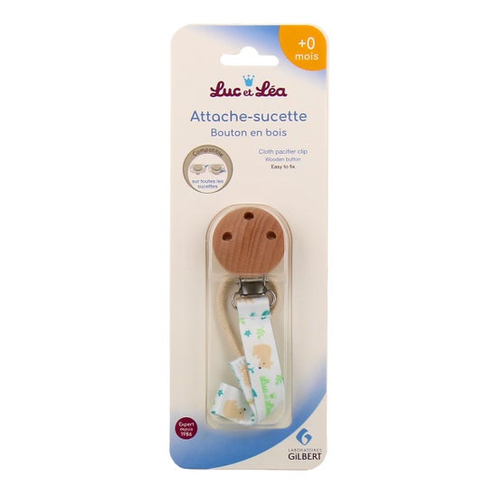 Luc et Léa Pinza de Madera Chupete con Botón 1ud
