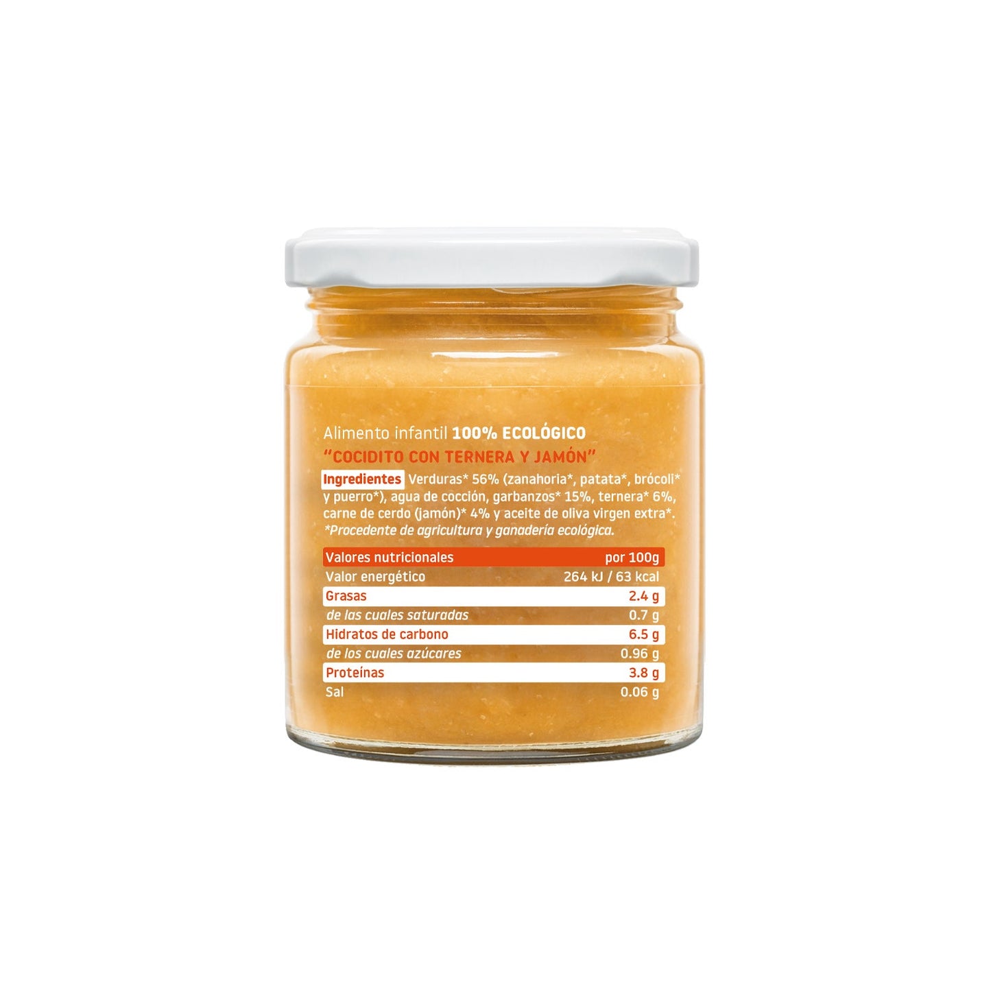 Smileat Tarrito Ecológico Cocidito con Ternera y Jamón 230g