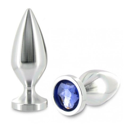 Metal Hard Anal Plug Aluminum Crystal Color Medium 8,89cm 1ud