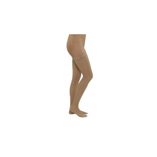 Medilast media larga con blonda color negro T-M 1par