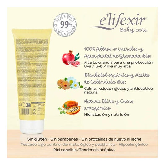 E'lifexir Baby Care Crema Solar Mineral SPF50+ Piel Sensible 100ml
