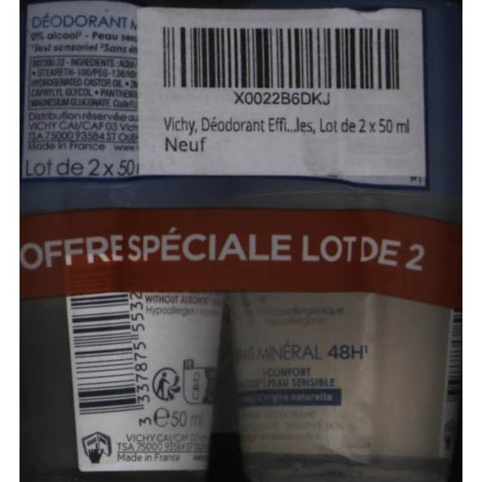 Vichy Desodorante Mineral 48h Roll-on 2x50ml