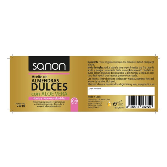Sanon Aceite de Almendras Aloe Vera 250 ml