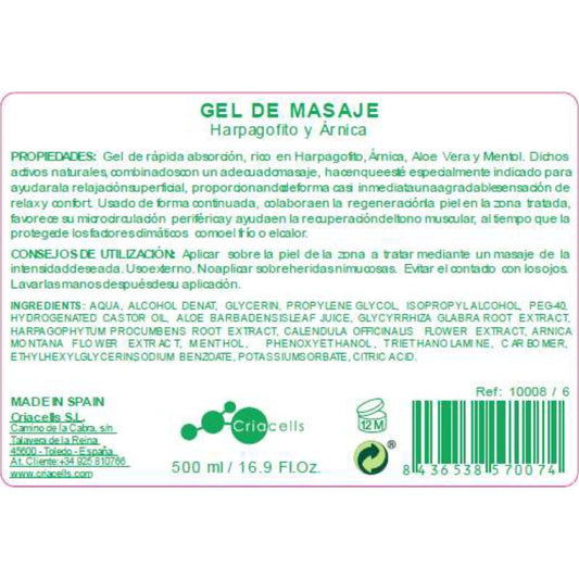 Ynsadiet Gel de Masaje Harpagofito & Árnica 500 ml