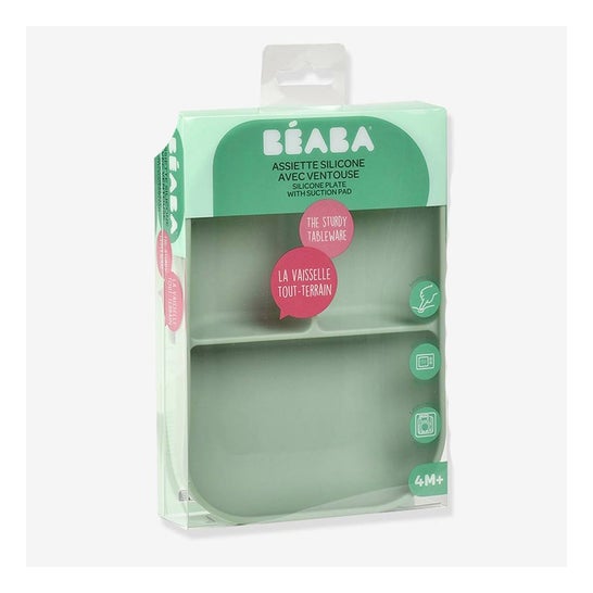 Béaba Plato Dividido Silicona Verde Salvia 1ud
