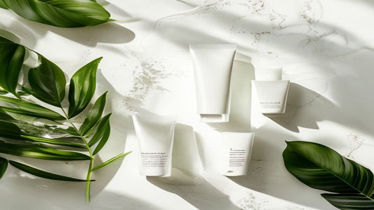 Protectores solares de farmacia para piel grasa y con acné: texturas oil-free y matificantes sobre superficie de mármol