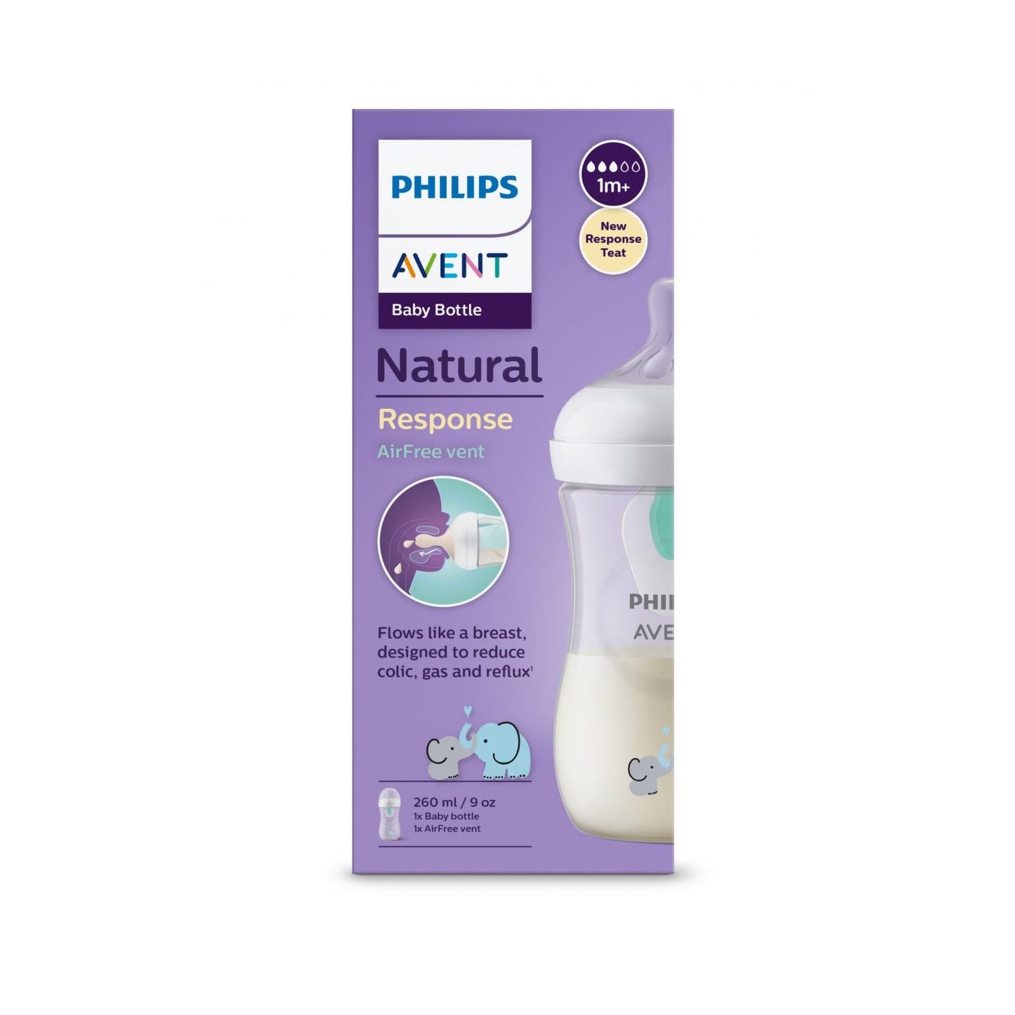 Philips Avent Biberón SCY673/81 Natural AirFree Elefante 260ml