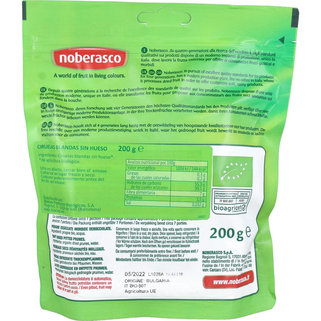 Noberasco Ciruelas Blandas Sin Hueso 200g
