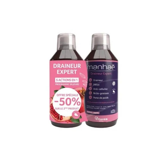 Manhaé Drenante Expert 5 Acciones en 1 2x500ml