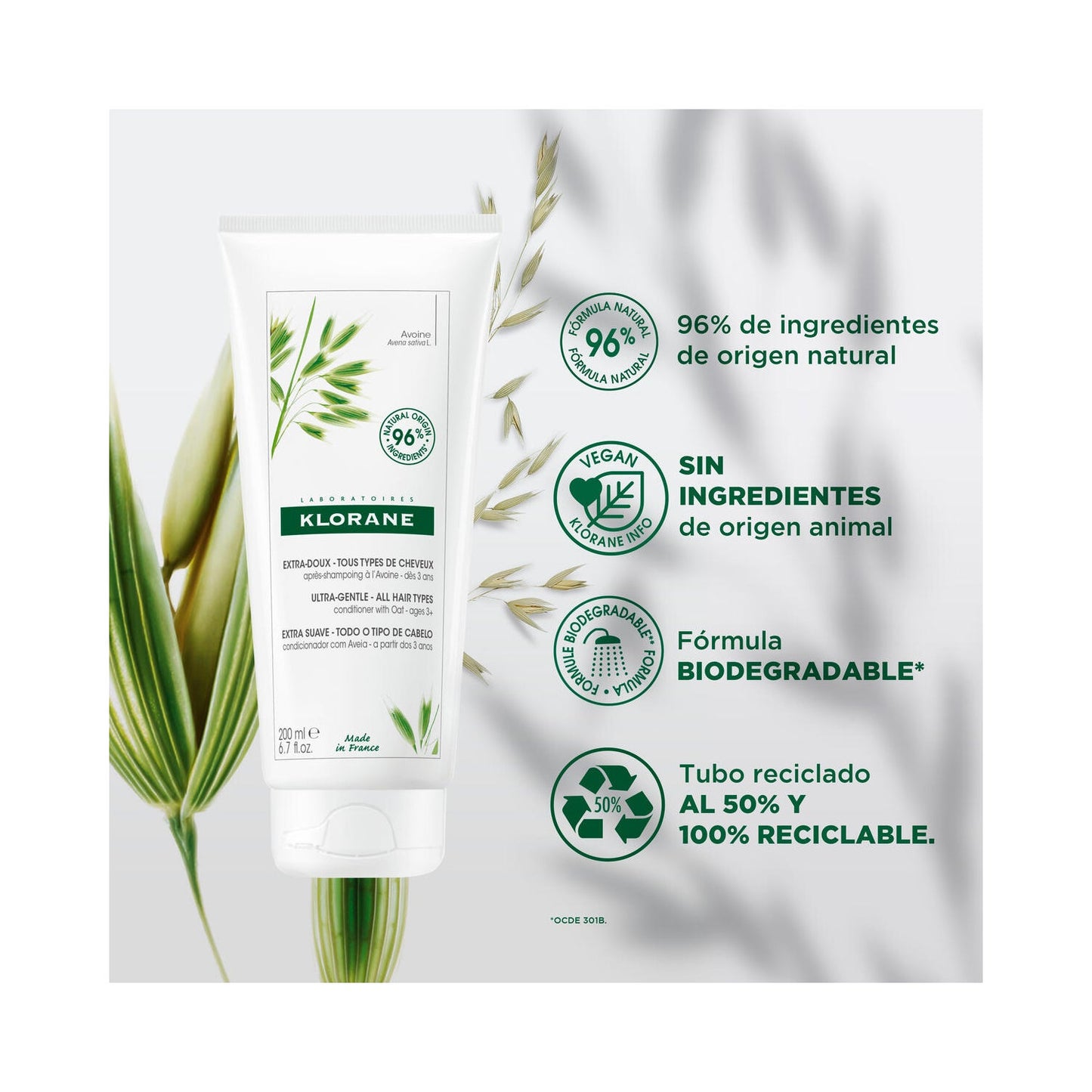 Klorane Acondicionador a la Leche de Avena 200ml