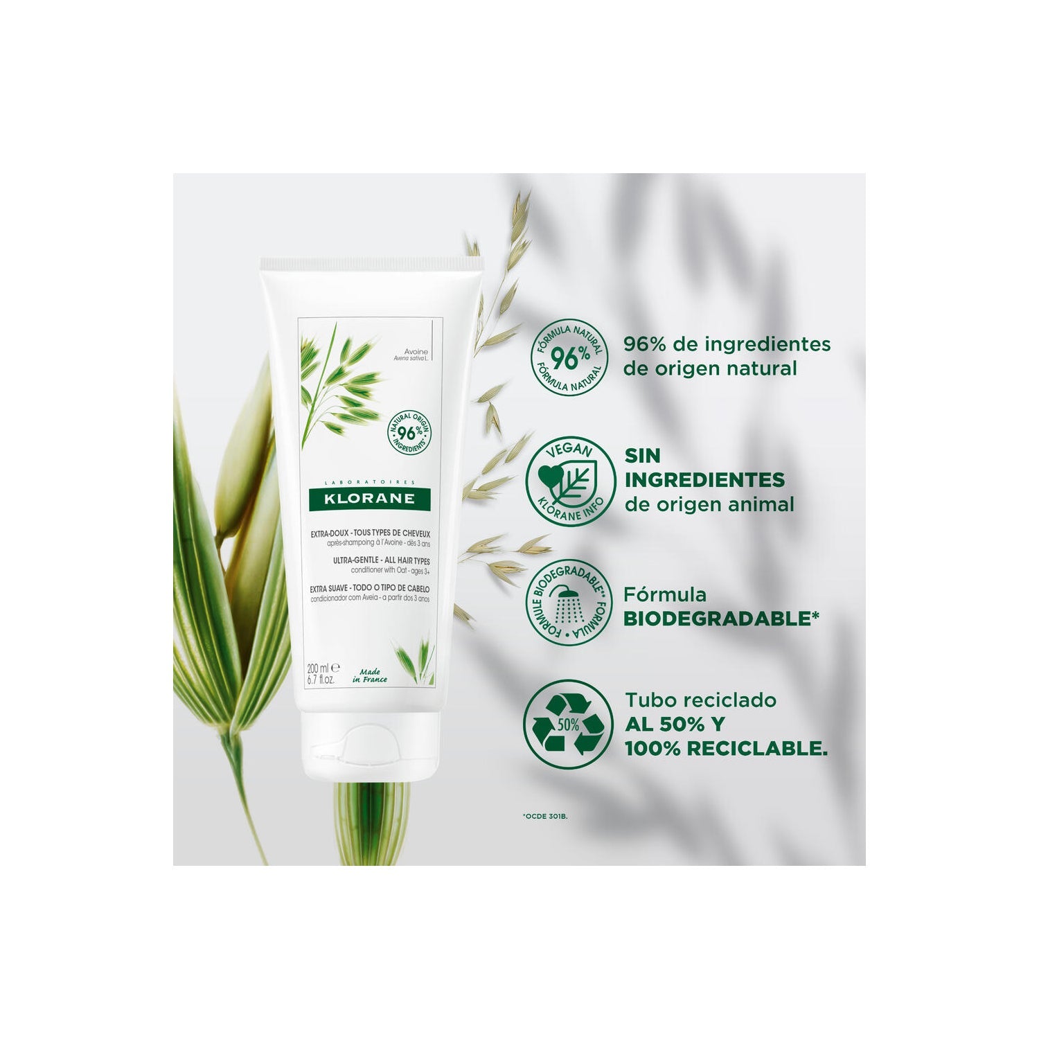 Klorane Acondicionador a la Leche de Avena 200ml