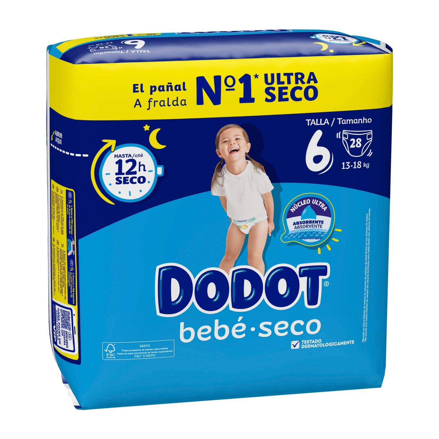 Dodot Bebe Seco Talla 6 13-18Kg 28uds