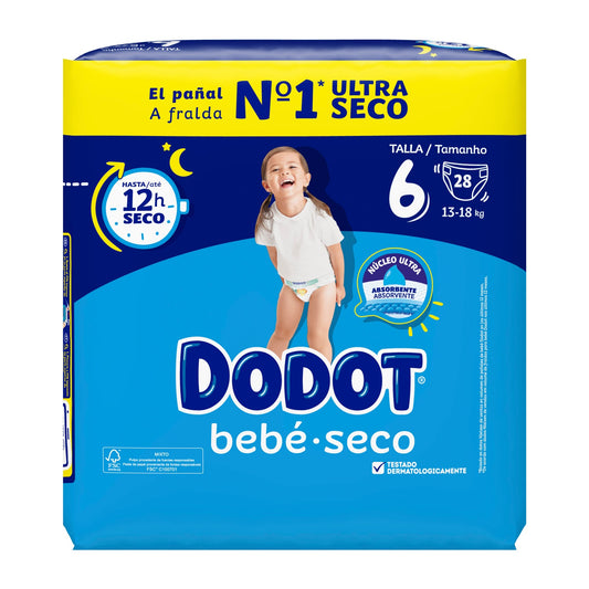 Dodot Bebe Seco Talla 6 13-18Kg 28uds