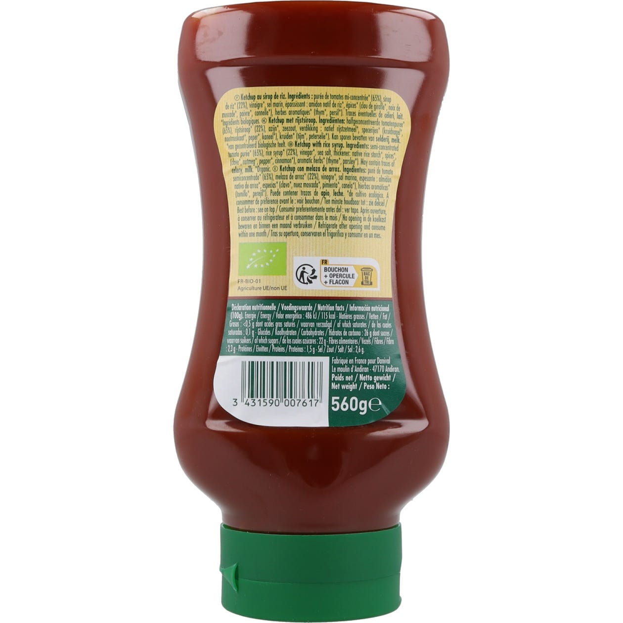 Danival Ketchup Sin Azúcar Bio 560g